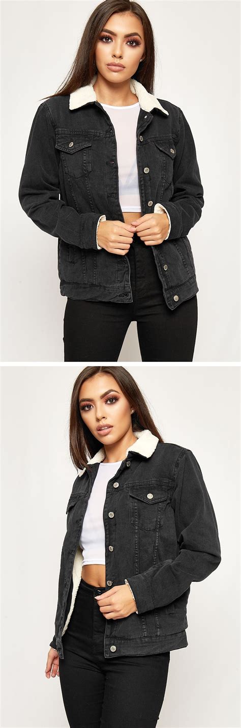  f f black denim jacket